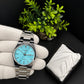 FITPON Turquoise Blue Dial Stainless Steel Men’s  Watch
